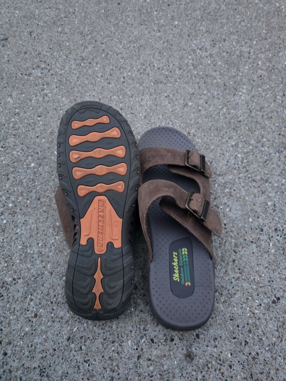 Skechers  Brown Dual-Strap Slide Sandals Women Size 10 - Picture 7 of 11